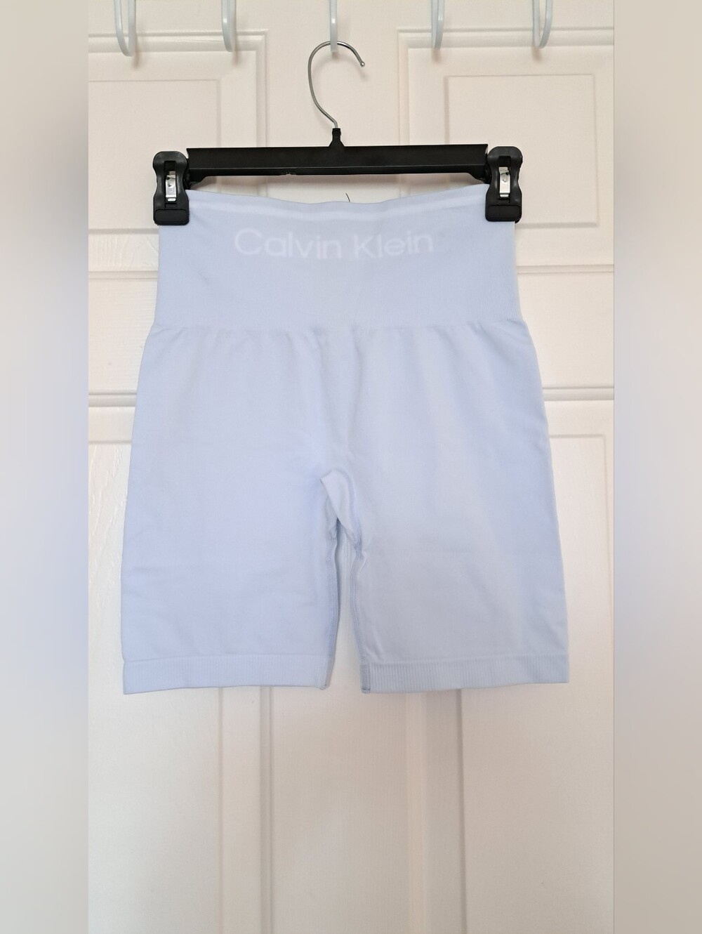 Calvin Klein Pale Blue Seamless High-Rise Shorts